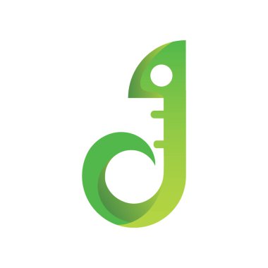 J harfi veya D harfi yeşil kavramlı.