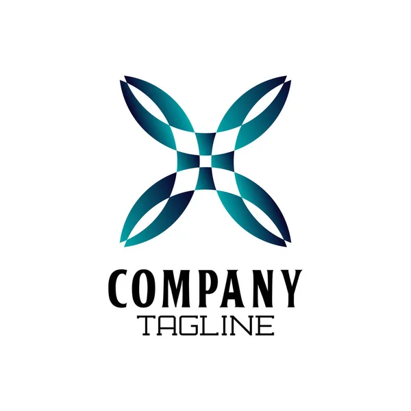 摘要字母X几何图形托斯卡绿色蓝色标志 适合公司或企业的现代产品 — 图库矢量图片