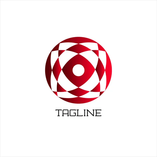 アブストラクトサークル幾何学ロゴ 赤いバラの丸のロゴベクトル — ストックベクタ