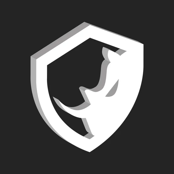 Logo Del Escudo Rhino Logotipo Adecuado Para Productos Empresas Relacionados — Vector de stock