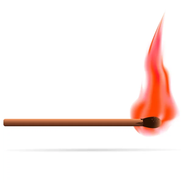 木製の試合で現実的な火災 レッドフレイムスブレスレット 木のマッチベクトルイラストで熱い — ストックベクタ