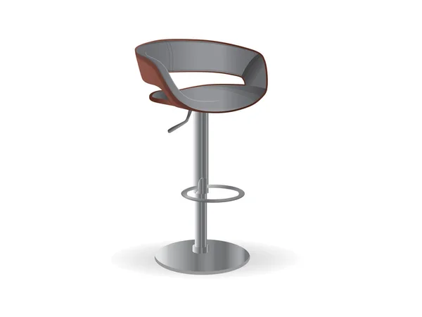 Realistic Bar Stool Bar Chair Bar Interior Design Concept Vector — Stock Vector