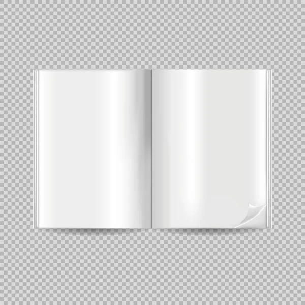 Blank Open Book Mockup Realistic Clean Book Template — Stock Vector
