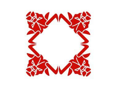 Kare süs, Kızıl Boğa 'nın kafası. Boğa başlı vektör çizimi beyaza izole edildi