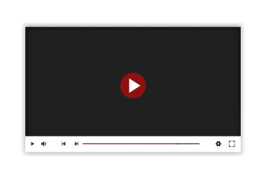 Realistic video player design template. Video player for web, computer or mobile app. Vector illustration clipart