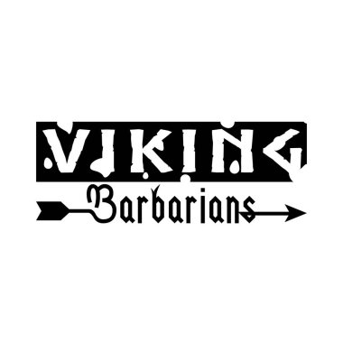 Ok tipografisi Viking amblemi. Viking logosu