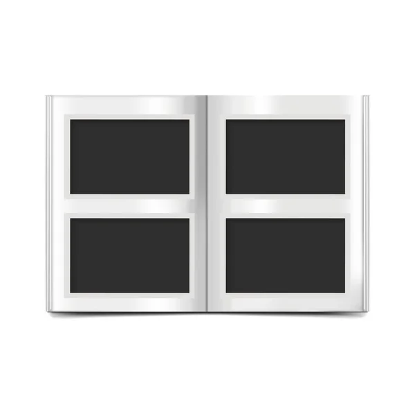 Fotoalbum Met Fotosjablonen Vectorillustratie Geïsoleerd Witte Achtergrond — Stockvector