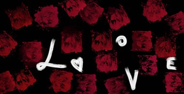 Aşk konsepti metni. soyut suluboya resim