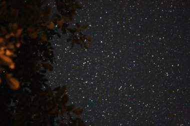 Yıldızlı yıldızlı gece gökyüzü. Gece gökyüzü. Yıldızlar geceye giden yoldur.