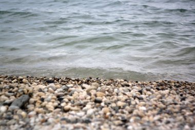 Sahilde deniz taşları.