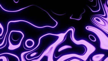 Sihirli neon sıvı hipnotik çizgiler ve dalgalarla soyut bir arkaplan. Psikedelik dalga deformasyonu. Kavisli şekiller renkli holografik mor girdap animasyonu. Kusursuz döngü animasyonu. 4k video, 3d hareket tasarımı, hareket grafikleri, 30 fps