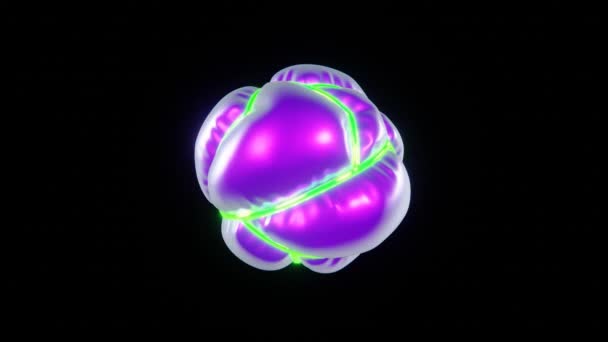 Abstrakte Weiche Heliumballon Kugel Blasenform Trendigen Hintergrund Farbverlauf Lila Grün — Stockvideo