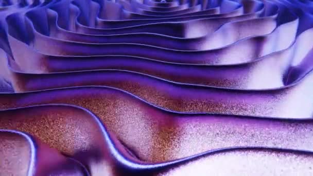 Soyut Parıltılı Mercan Desenli Mor Mavi Dalgalar Kıvrımlar Fps Pürüzsüz — Stok video