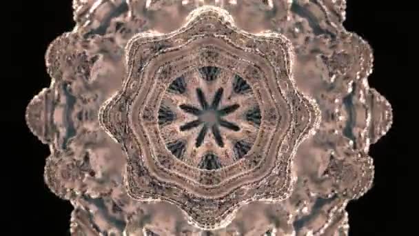 Animación Abstracta Esfera Simétrica Deformación Fractal Mandala Meditación Tranquila Fps — Vídeo de stock