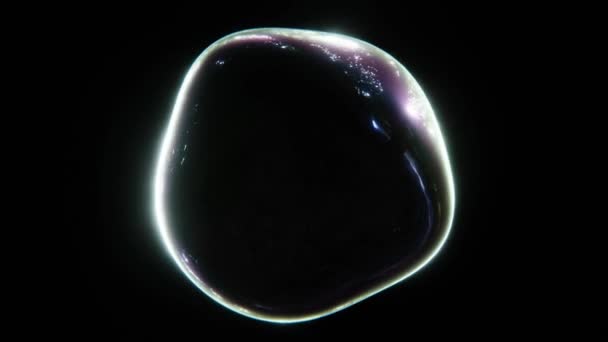 Abstarct Morphing Olie Blob Behang Verlichte Vorm Zwarte Achtergrond Kleurrijke — Stockvideo