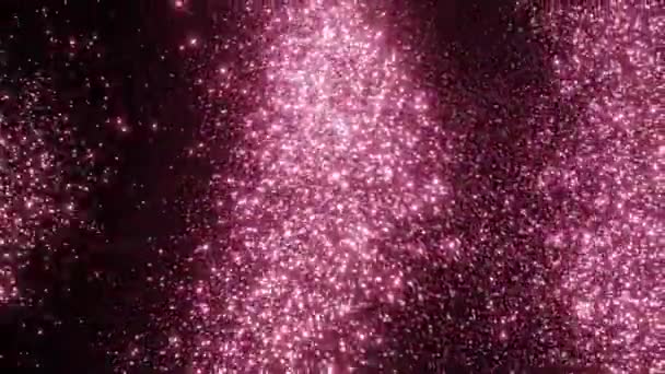 Абстрактний Фон Рожевою Магією Світяться Блискучі Лінії Хвилі Вигнуті Форми — стокове відео