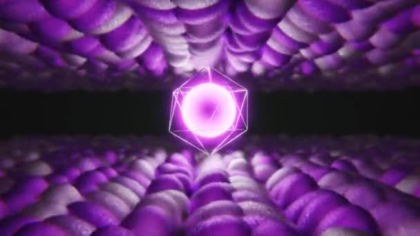Sfondo Tech Fantascientifico Onde Particelle Astratte Particelle Texture Glitter Sfera — Video Stock