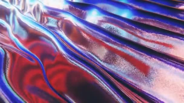 Abstrakte Chromwellen Hintergrund Lebendige Farben Und Glitzernde Textur Reflektierende Metallische — Stockvideo