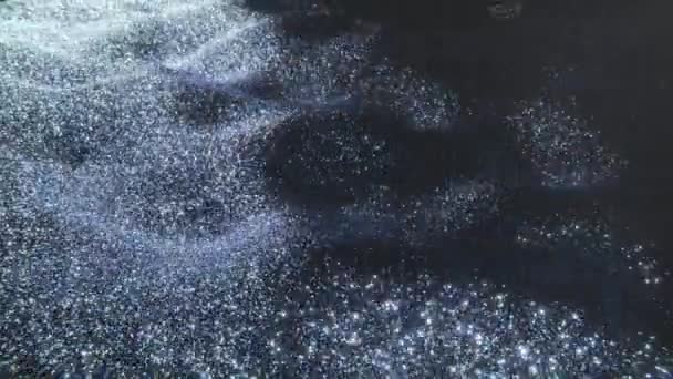 Αφηρημένο Φόντο Ασημένια Μαγεία Γυαλιστερή Λάμψη Κύματα Άμμου Φωτίζουσα Μονοχρωματική — Αρχείο Βίντεο