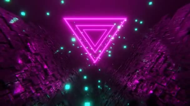 Αφηρημένο Sci Φόντο Απρόσκοπτη Κίνηση Βρόχου Vaporwave Στυλ Βιντεοπαιχνιδιού Ροζ — Αρχείο Βίντεο