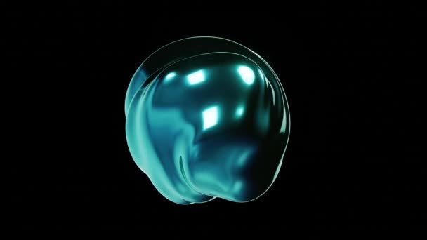 Αφηρημένη Πετρελαίου Blob Περιβαλλοντική Σφαίρα Φούσκα Χρώμιο Μεταλλική Μπάλα Απρόσκοπτη — Αρχείο Βίντεο