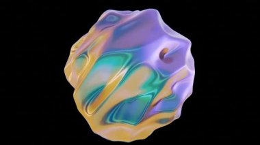 Soyut 3D küre şekilli balon kabarcığı, funky retro disko, pop, fevkalade pastel, canlı yanardöner renkler, hologram, metalik doku, 4K 30 fps, kusursuz döngü, arka plan animasyon, duvar kâğıdı olayı.