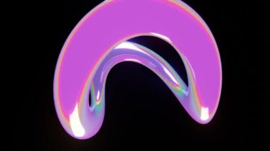 Soyut 3D floresan yanardöner metalik eğri kıvrımlı spiral sarmal ışık spektrumu enerji akışı sıvı akışı dikişsiz döngü animasyonu 30 fps 4K arka plan duvar kağıdı
