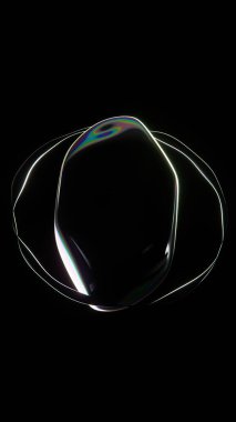 Soyut 3D şekilli küre sıvı parlak baloncuk petrol şeffaf petrol düşüşü bilimsel dikey sosyal medya telefon ekranı 4K duvar kağıdı oluşturdu