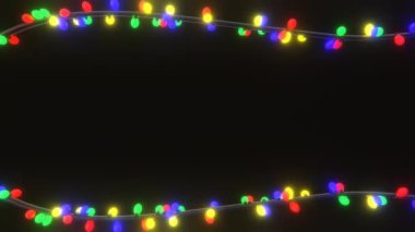 Soyut 3D yatay kış arka plan Neon RGB önderliğinde Mutlu Noel ışıkları çerçeve çerçeve çerçeve olay şenlik tebrik kartı boş uzay simleri mutlu yıllar Navidad döngü video duvar kağıdı