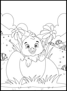 Elinde bir sepet tavşan vektör çizimi olan sevimli bir tavşan.