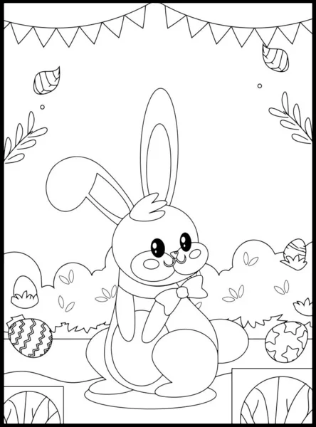 可爱的兔子 一篮子兔子矢量图解设计 — 图库照片