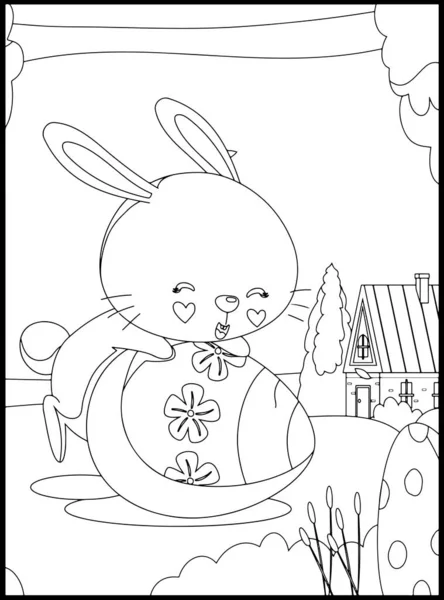 Elinde bir sepet tavşan vektör çizimi olan sevimli bir tavşan.