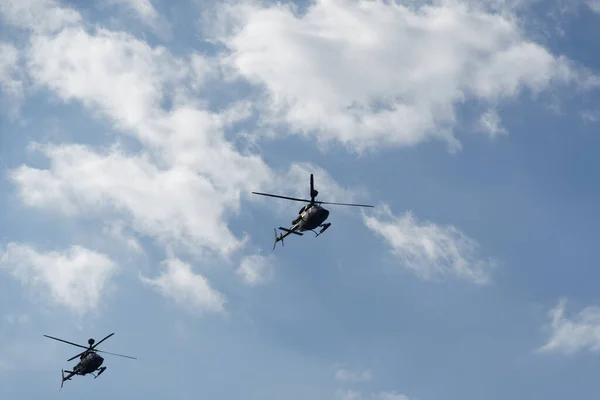 Салоники Греция Октября 2022 Вертолеты Kiowa Warrior Время Авиашоу Самолет — стоковое фото