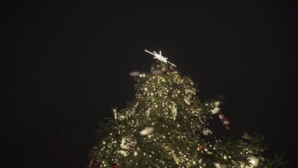 Selanik Yunanistan Aralık 2022 Kent Meydanı Noel Gecesi Tavası Gerçek — Stok video