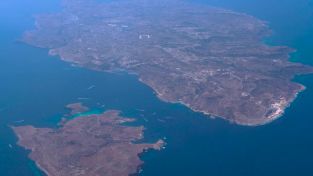 Flying Malta Mediterranean Archipelago Landscape Terrain Aerial View Comino Gozo — Vídeos de Stock