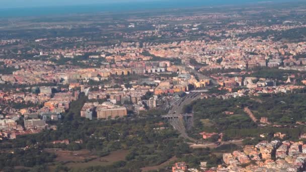 Aerial Rome Italy Historic Center Landscape Day View City Including — Vídeos de Stock