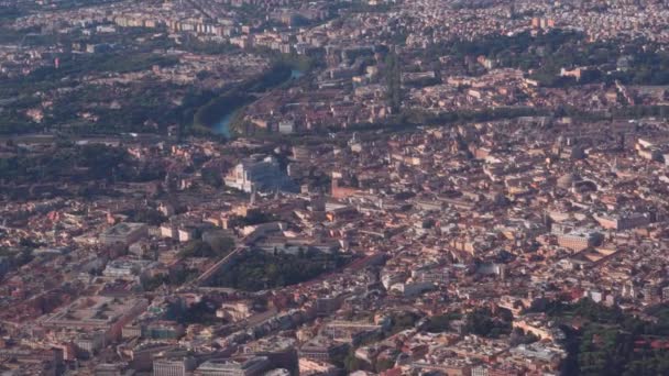 Aerial Rome Italy River Tiber Visible Landscape Day View Historic — Video Stock