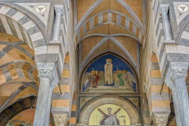 Amalfi, İtalya Katedrali Aziz Andrew Havari giriş detayları Costiera Amalfitana.