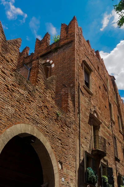 Verona Itálie Fasáda Domu Romeo Denní Pohled Dům Casa Romeo — Stock fotografie