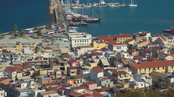 Закинф Греция Июля 2021 Панорама Столицы Острова Вокруг Центральной Площади — стоковое видео