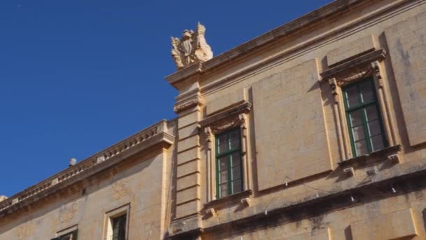 Mdina Malta Pov Day Pan Paul Baroque Catholic Cathedral Twin — Stock Video
