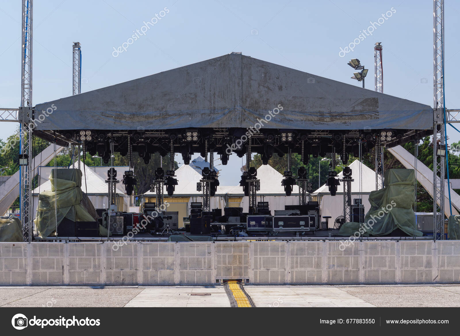 Thessaloniki Greece September 2023 Empty Outdoor Real Concert Stage
