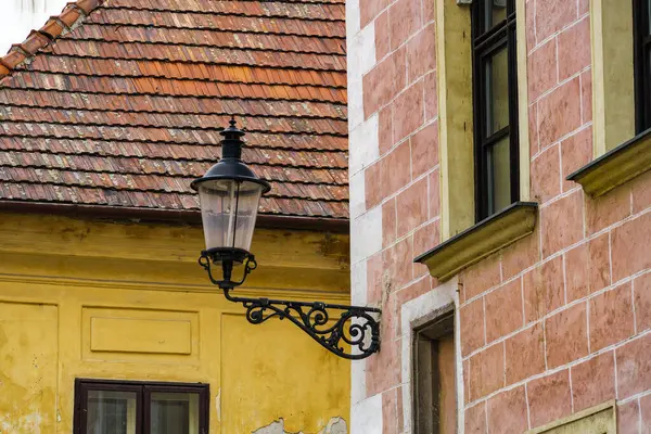 Traditional Iron Lamp Lantern Wall Historic Buildings Old Town Bratislava Royalty Free Stock Photos