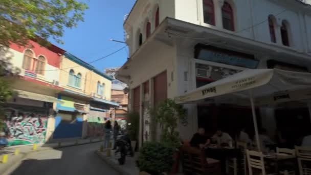 Saloniki Grecja Kwietnia 2024 Hellenic Day Life Pov Walking Scene — Wideo stockowe