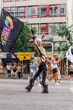 Thessaloniki, Greece - June 29 2024: EuroPride 2024 Parade participants. clipart