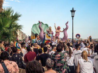 Thessaloniki, Greece - June 29 2024: EuroPride 2024 Parade participants. clipart