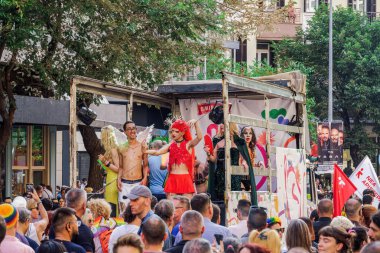 Thessaloniki, Greece - June 29 2024: EuroPride 2024 Parade participants. clipart