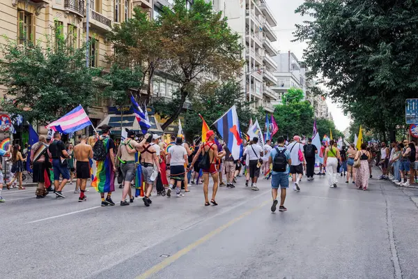 Stock image Thessaloniki, Greece - June 29 2024: EuroPride 2024 Parade participants.