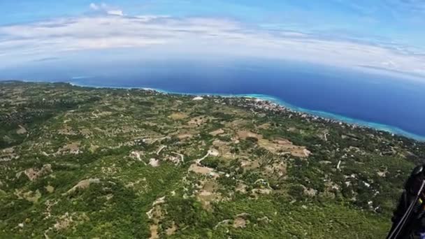 Parapente Una Isla Tropical Imágenes Alta Calidad — Vídeo de stock