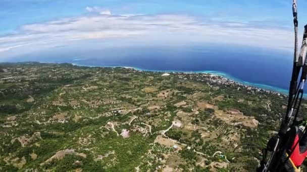 Paragliding Tropical Island High Quality Footage — Stock Video